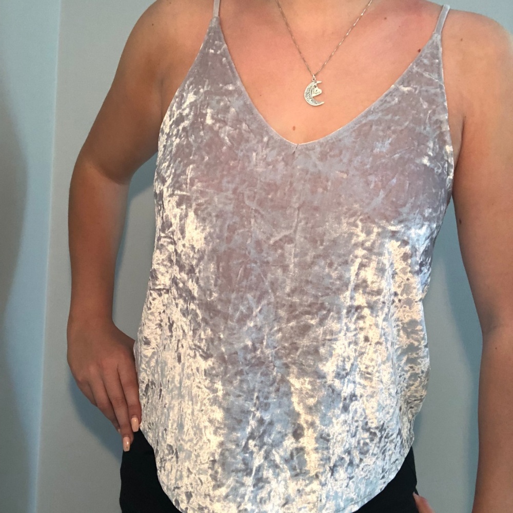 silver velvet going out top
